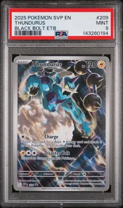 2025 POKEMON SVP EN-SV BLACK BOLT ETB PROMO #209 THUNDURUS PSA 9 - Image 1