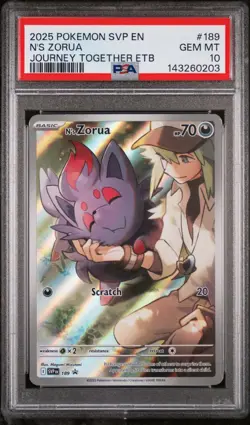 2025 POKEMON SVP EN-SV JOURNEY TOGETHER ETB PROMO #189 N'S ZORUA PSA 10 - Image 1