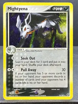 Mightyena 12/107 Holo Rare Ex Deoxys Pokemon 2005 Heavy Play HP - Image 1