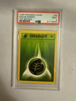 1999 Pokemon - 1st Edition Grass Energy - Base Set 99/102 - PSA 9 Mint! - WOTC - Image 1
