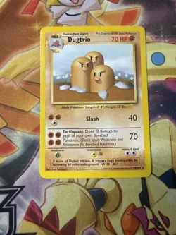 Pokemon Wizards 1999-2000 4th Print UK Base Set Unlimited Dugtrio 19/102 NM Rare - Image 1