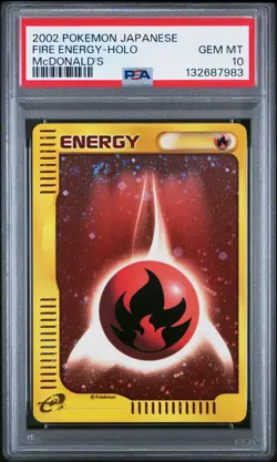 2002 POKEMON JAPANESE MCDONALD'S FIRE ENERGY-HOLO PSA 10 - Image 1