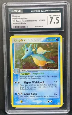 Pokemon 2004 EX Team Rocket Returns KINGDRA Rev Holo Foil 12/109 - CGC 7.5 - Image 1