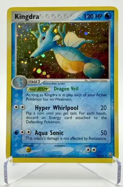 Pokemon TCG Kingdra Holo Rare 12/109 EX Team Rocket Returns 2004 Vintage - Image 1