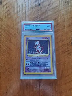 1999 Pokemon Base Set Unlimited #10 Mewtwo Holo Rare PSA 9 - Image 1