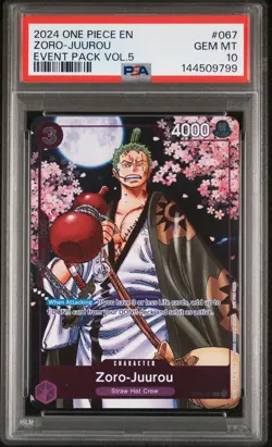 2024 ONE PIECE EVENT PACK VOL.5 #067 ZORO-JUUROU PSA 10 - Image 1