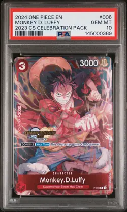 2024 ONE PIECE CHAMP 2023 CELEBRATION PACK #006 MONKEY D. LUFFY PSA 10 - Image 1