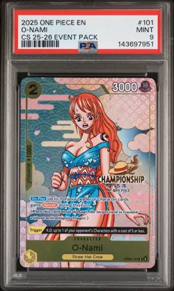 2025 ONE PIECE CHAMP 2025-26 EVENT PACK #101 O-NAMI PSA 9 - Image 1