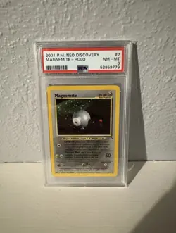 Pokemon TCG Magnemite 7/75 Neo Discovery Unlimited Edition Rare Holo Card PSA 8 - Image 1