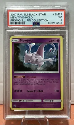 2017 Mewtwo NM Black Star Promo SM77 Holo PSA Graded Pokemon TCG - Image 1