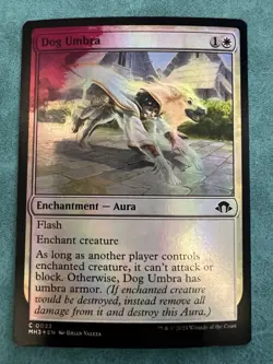 Magic The Gathering Dog Umbra Modern Horizons 3 Foil Misprint - Image 1