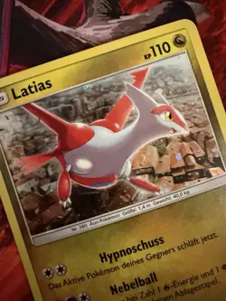 Latias SM135 Sun & Moon Black Star Promo Cosmos Holo Pokemon Card - Image 2