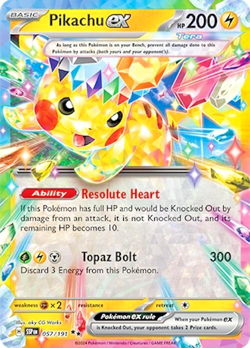 Pokemon TCG Pikachu ex 057/191 Surging Sparks Rainbow Extended Art Double Rare - Image 1