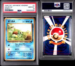 1998 POKEMON JAPANESE VENDING #7 SQUIRTLE SERIES 1 PSA 10 - Image 3