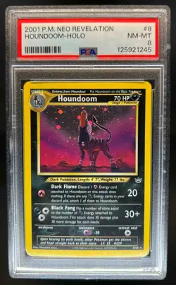 2001 Pokemon Neo Revelation Houndoom Holo #8/64 PSA 8 - Image 1