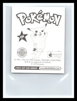 💥 Poke Ball Merlin Pokemon 1999 Vintage Album Sticker Silver Prism Holo # S24 - Image 2