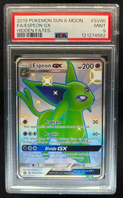 2019 Pokemon SM Hidden Fates Espeon GX Shiny Vault Rare #SV60/SV94 PSA 9 - Image 1