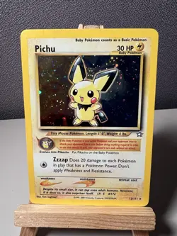 Pokemon TCG Pichu Holo Rare Neo Genesis 12/111 Mint Condition SWIRL! Vintage NM - Image 1