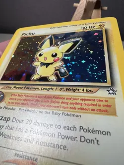 Pokemon TCG Pichu Holo Rare Neo Genesis 12/111 Mint Condition SWIRL! Vintage NM - Image 2