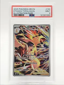ETHAN'S TYPHLOSION 2025 POKEMON RIVALS ILLUSTRATION RARE 190/182 PSA 9 Q0004 - Image 1