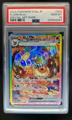 2024 Pokemon Terastal Fest JP Flareon ex Special Art Rare #202/187 PSA 10 - Image 1