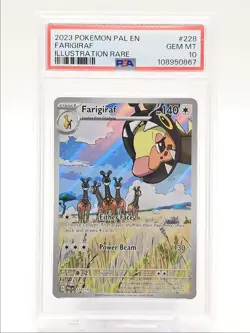 FARIGIRAF 2023 POKEMON PALDEA EVOLVED ILLUSTRATION RARE 228/193 PSA 10 Q0004 - Image 1