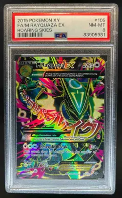 2015 Pokemon XY Roaring Skies M Rayquaza #105/108 PSA 8 - Image 1