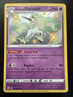 Pokemon Galarian Rapidash SV048/SV122 Shining Fates: Shiny Vault Holo (NM) - Image 1