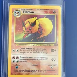 Pokemon Flareon Jungle Holo Rare Card 3/64 Unlimited 70HP 1999 WOTC English - Image 1