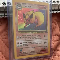 Pokemon Flareon Jungle Holo Rare Card 3/64 Unlimited 70HP 1999 WOTC English - Image 2
