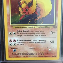 Pokemon Flareon Jungle Holo Rare Card 3/64 Unlimited 70HP 1999 WOTC English - Image 5