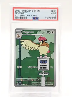 PIDGEOTTO 2023 POKEMON OBSIDIAN FLAMES ILLUSTRATION RARE 208/197 PSA 9 Q0004 - Image 1