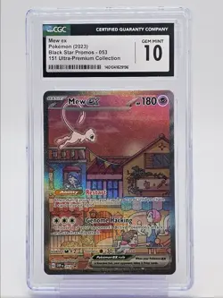 MEW EX 2023 POKEMON BLACK STAR PROMO 151 ULTRA-PREMIUM C 053 CGC 10 Q0004 - Image 1