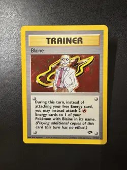 🔥NM Blaine 17/132 Gym Challenge Holo Rare Vintage Trainer Pokemon TCG - Image 1