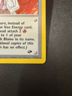 🔥NM Blaine 17/132 Gym Challenge Holo Rare Vintage Trainer Pokemon TCG - Image 4