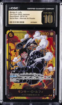 2024 ONE PIECE JPN ROYAL BLOOD ALT ART #OP10-118 MONKEY D. LUFFY CGC 10 PRISTINE - Image 1