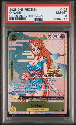 2025 ONE PIECE CHAMP 2025-26 EVENT PACK #101 O-NAMI PSA 8 - Image 1