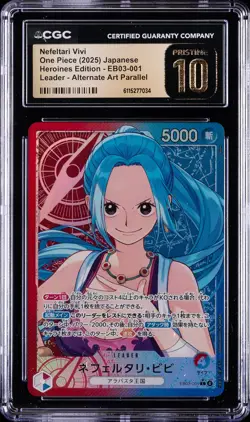 2025 ONE PIECE JPN HEROINES EDITION ALTERNATE ART NEFELTARI VIVI CGC 10 PRISTINE - Image 1
