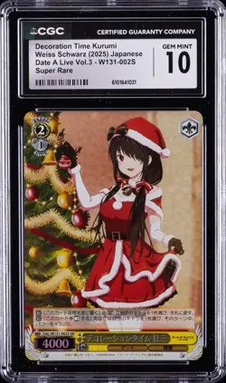 2025 WEISS SCHWARZ JPN DATE A LIVE VOL.3 DECORATION TIME KURUMI CGC 10 GEM MINT - Image 1