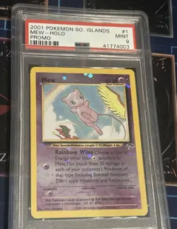 2001 Pokemon Mew Reverse Holo SWIRL Southern Islands Promo 1/18 PSA 9 Mint! WOTC - Image 1
