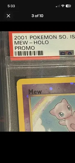 2001 Pokemon Mew Reverse Holo SWIRL Southern Islands Promo 1/18 PSA 9 Mint! WOTC - Image 3