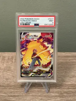 PSA 9 2022 POKEMON SWORD & SHIELD LOST ORIGIN #TG17 FA/PIKACHU VMAX LOST ORIGIN - Image 1