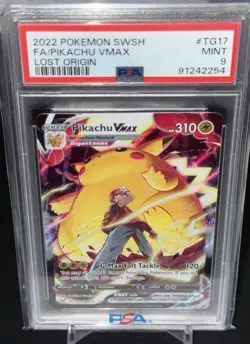 PSA 9 2022 POKEMON SWORD & SHIELD LOST ORIGIN #TG17 FA/PIKACHU VMAX LOST ORIGIN - Image 1