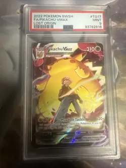 PSA 9 2022 POKEMON SWORD & SHIELD LOST ORIGIN #TG17 FA/PIKACHU VMAX LOST ORIGIN - Image 1