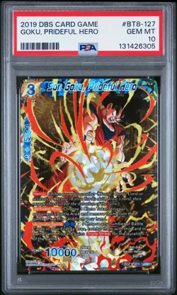 2019 DRAGON BALL SUPER CARD GAME #BT8-127 SON GOKU, PRIDEFUL HERO PSA 10 - Image 1