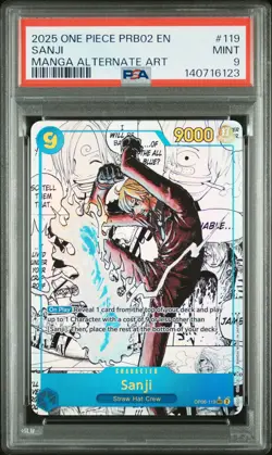 2025 ONE PIECE PRB02-119 MANGA ALT ART-ONE PIECE CARD THE BEST VOL.2 SANJI PSA 9 - Image 1