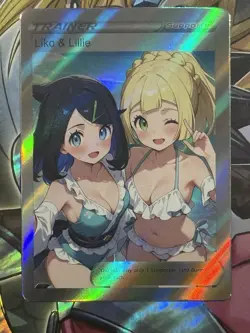 Pokemon Liko & Lillie Anime Waifu Custom DIY Trainer Art Sexy Pokemon card - Image 2