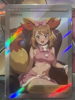 Pokemon Serena Anime Waifu Custom DIY Trainer Art Sexy Pokemon card - Image 1