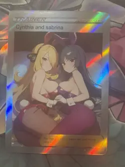 Pokemon Cynthia & Sabrina Anime Waifu Custom DIY Trainer Art Pokemon card - Image 1