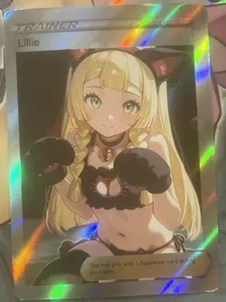 Pokemon Lillie Anime Waifu Custom DIY Trainer Art Sexy Pokemon card - Image 1